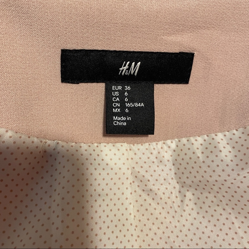 H&M Blush Pink Gathered Shoulder Lightweight Jacket Size 6 - Picture 7 of 9
